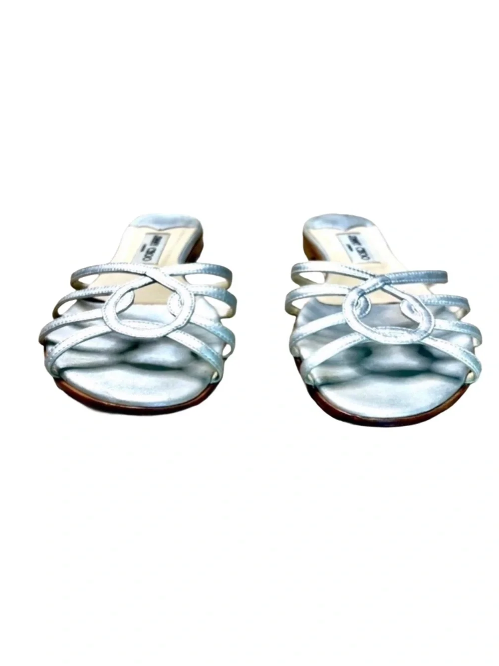 Jimmy Choo Rocco Silver Metallic Flat Slide Sandals EU 41 - Picture 6 of 10